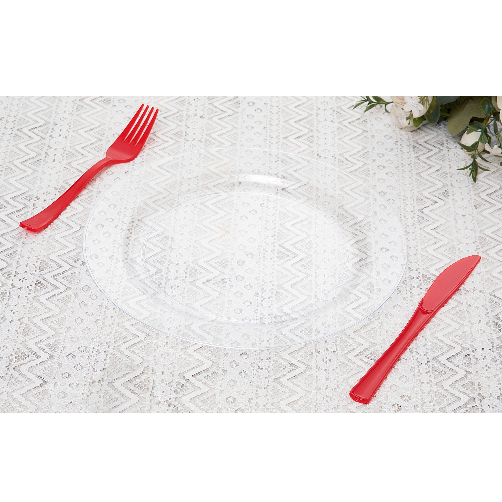 8 Pack: Clear 40 Piece Dinner & Lunch Plate Set by Celebrate It™